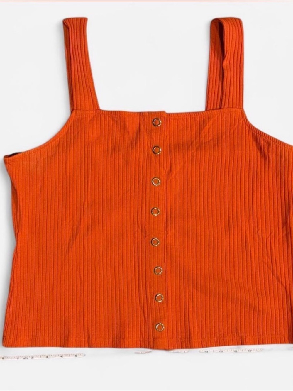 Forever 21 Bright Orange Ribbed Button-Front Tank - Picture 5 of 7